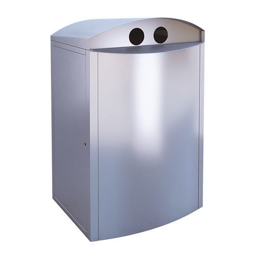 Commercial trash bin enclosure - Leverkusen - AUWEKO GmbH - galvanised steel / stainless steel / brushed stainless steel