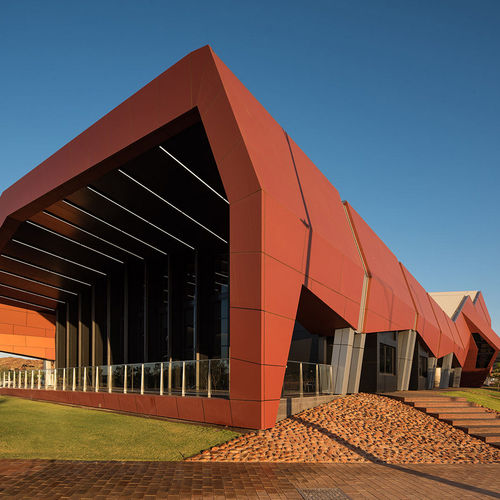 Cassette cladding - KARRATHA ARTS & COMMUNITY CENTRE PRECINCT - ALUCOBOND - composite / aluminum / terracotta