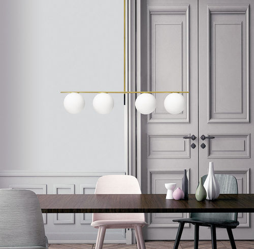 Pendant lamp - JUGEN - Miloox - brushed brass / blown glass / contemporary