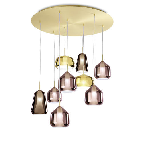 Contemporary chandelier - X-RAY  - Miloox - copper / bronze / borosilicate glass