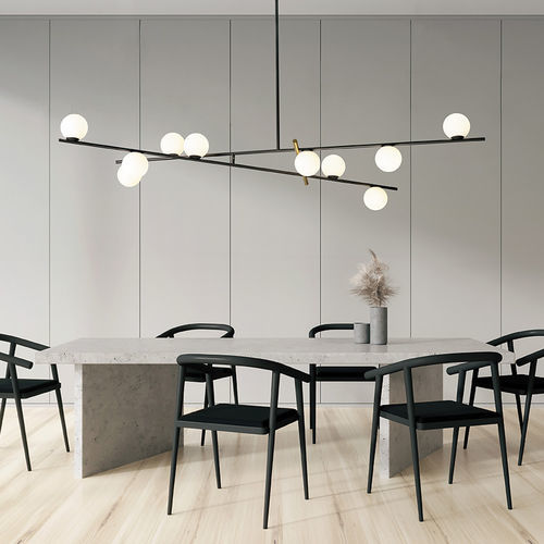 Pendant lamp - KIKA - Miloox - metal / opal / glass