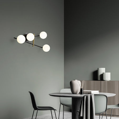 Pendant lamp - KIT.M.5 - Miloox - metal / opal / glass