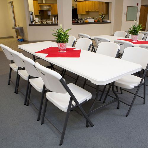 Contemporary table - 80299G - Lifetime - high-density polyethylene (HDPE) / powder-coated steel base / rectangular