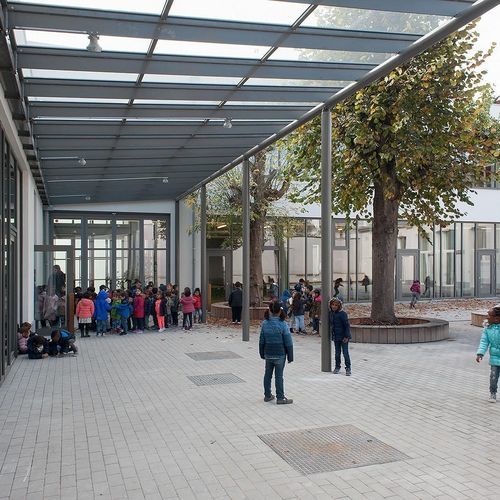 Entrance canopy - Forzon - metal / glass / inclined