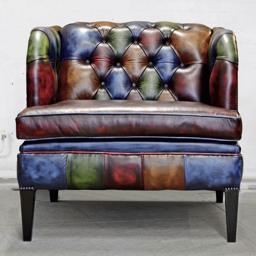 Chesterfield armchair - LOUNGE - Harleq - leather / customizable / customizable color