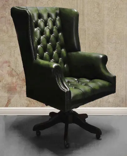 Chesterfield executive chair PRESIDENT Harleq leather mahogany high back