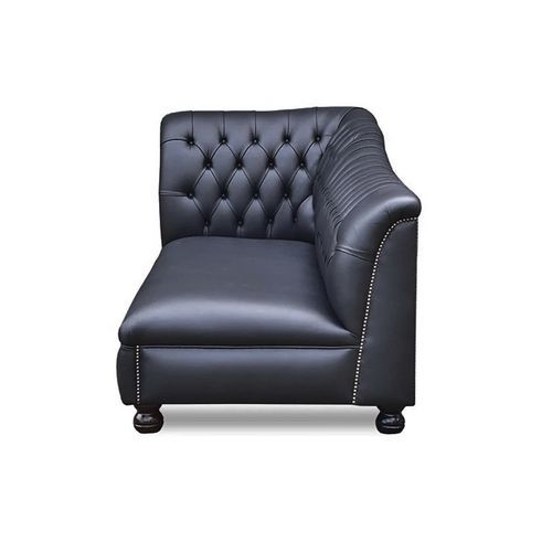 Chesterfield chaise longue - QUEEN - Harleq - leather / beech / 1-person