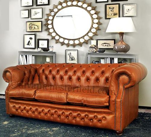 Chesterfield sofa - KNIGHTSBRIDGE - Harleq - leather / handmade / brown
