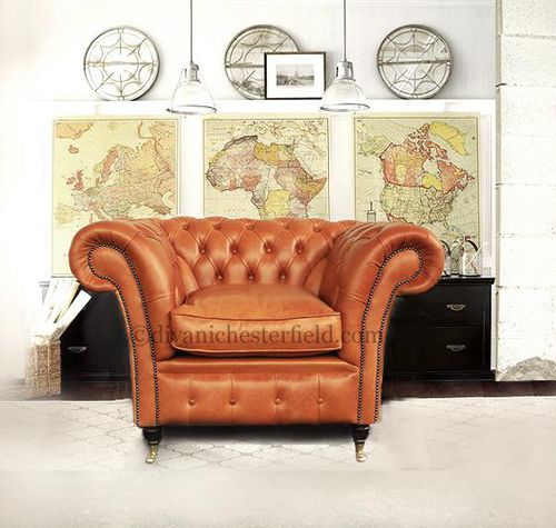 Chesterfield armchair - BUCKINGHAM - Harleq - leather / beech / handmade