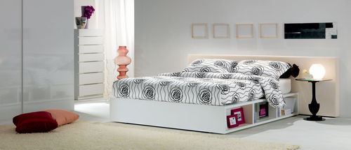 Double Bed Pongo G Kelly Oggioni Contemporary With Upholstered Headboard With Storage