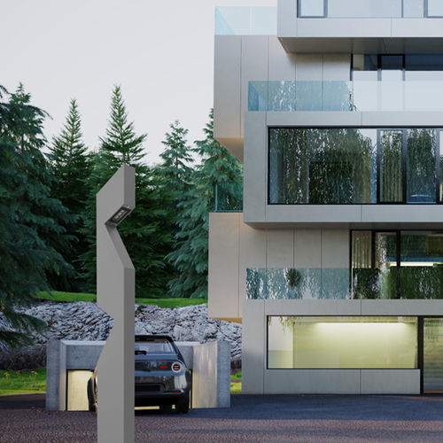 Home bollard light - IODIN RX - BSI LIGHTING TECHNOLOGIES INC. - urban / contemporary / with tempered glass diffuser