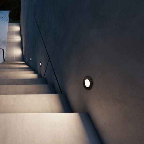 Recessed wall light fixture - IOBZOR - BSI LIGHTING TECHNOLOGIES INC. - in-ground / LED / round