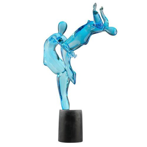 Murano glass sculpture - ROCK 'N' ROLL LOVERS DANCERS  - Original Murano Glass s.n.c. - gold