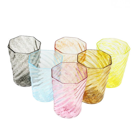 Wine glass - OCTAGONAL AND TWISTED - Original Murano Glass s.n.c. - cocktail / blown glass / Murano glass