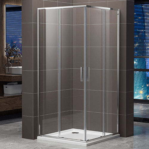 Glass shower cubicle - A2721 - Shaoxing Joyful Bathroom Co., Ltd - aluminum alloy / with hinged door / square