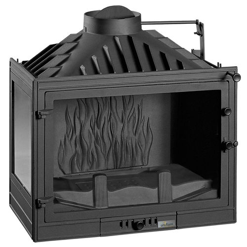 Corner fireplace insert - UNIFLAM 700 STANDARD LEFT - Parkanex Sp. z o.o. - wood-burning
