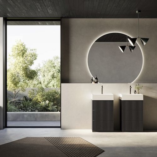Double washbasin cabinet - VERTIGO EVOLUTION VE15 - PUNTOTRE - free-standing / ash / contemporary