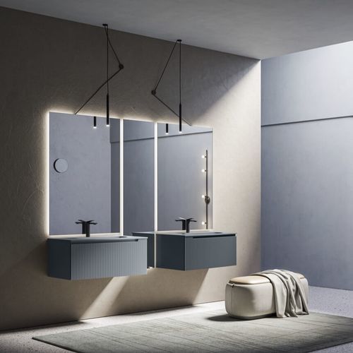 Double washbasin cabinet - VERTIGO EVOLUTION VE03 - PUNTOTRE - wall-hung / polymer / contemporary