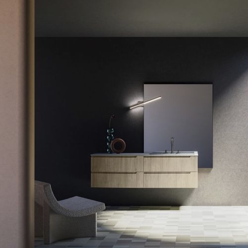 Wall-hung washbasin cabinet - VERTIGO EVOLUTION VE08 - PUNTOTRE - polymer / contemporary / without door
