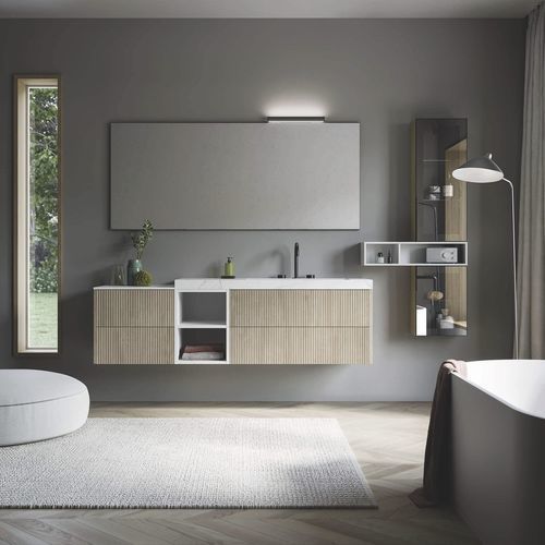 Wall-hung washbasin cabinet - VERTIGO 8 - PUNTOTRE - polymer / contemporary / without door