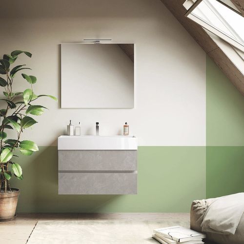 Wall-hung washbasin cabinet - U&D 12 - PUNTOTRE - ceramic / laminate / contemporary