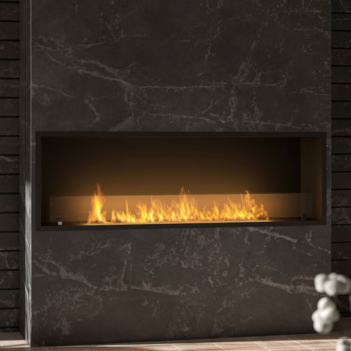 Bioethanol fireplace - SLIM INSIDE BLACK 1500 - INFIRE Karol Lipka - built-in / wall / Single-sided