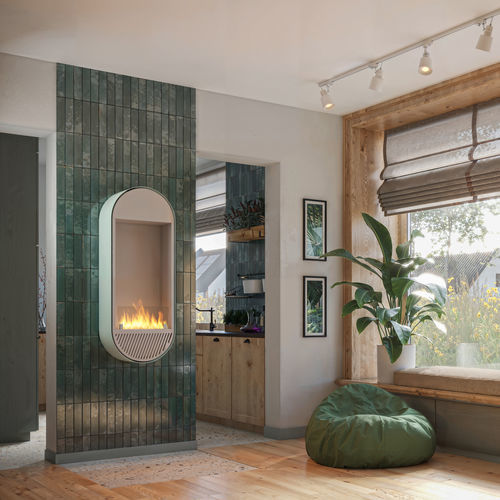 Bioethanol fireplace - INCYRCLE SLIM VERT - INFIRE Karol Lipka - wall-mounted / wall / Single-sided