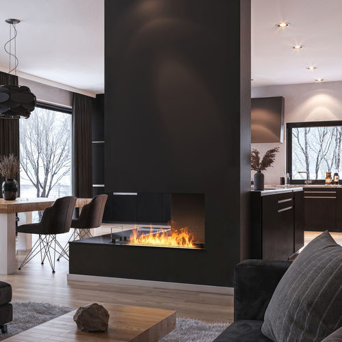 Bioethanol fireplace - U1000 SLIM - INFIRE Karol Lipka - built-in / corner / 2-sided