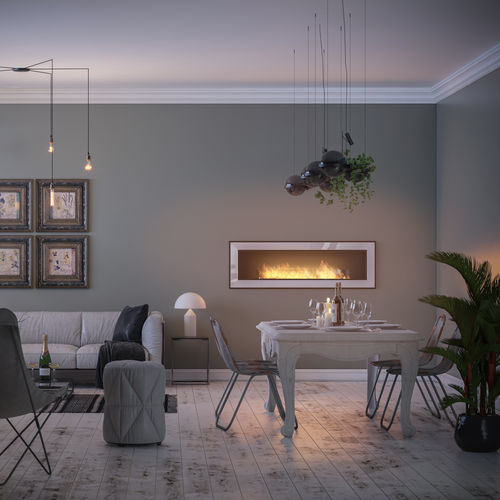 Bioethanol fireplace - FRAME 1500 - INFIRE Karol Lipka - built-in / wall / Single-sided