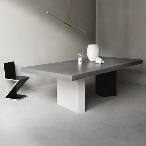 Contemporary dining table - EUCLIDE - FORMA&CEMENTO - metal / concrete / composite