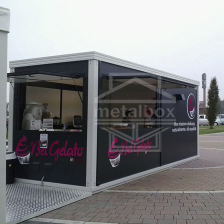 Prefab building - metalbox spa - metal / steel framing / for restaurant