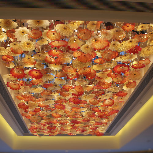 Original design ceiling light - BESPOKE ORNAMENTAL - Jako Lighting - glass / stainless steel / LED