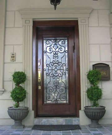 Entry door - WN-15 - Granddoors - mahogany / wrought iron / swing