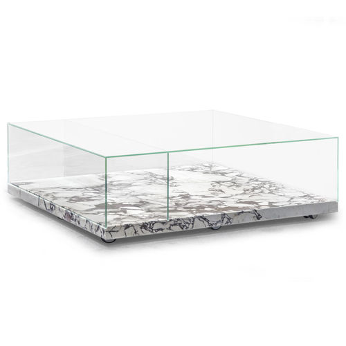 Contemporary coffee table - V227 - Aston Martin - glass / marble base / rectangular