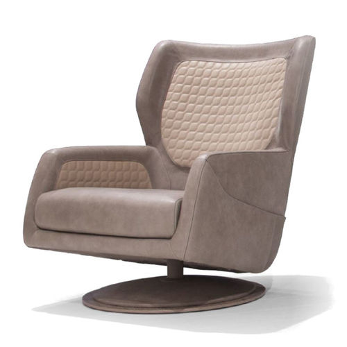 Contemporary armchair - V152  - Aston Martin - leather / wood veneer / wing