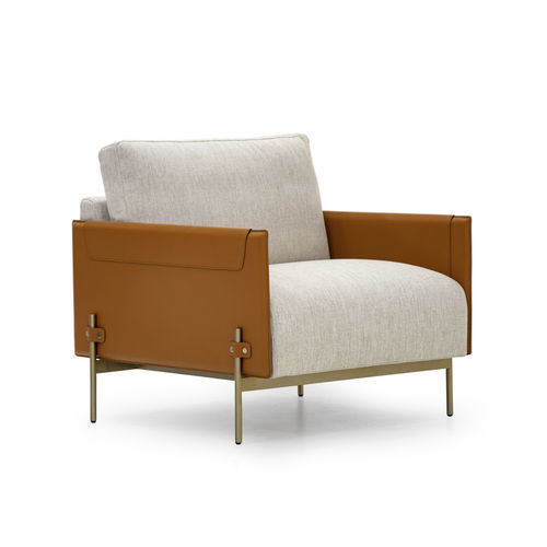 Contemporary armchair - V215 - Aston Martin - leather / fabric / lacquered metal
