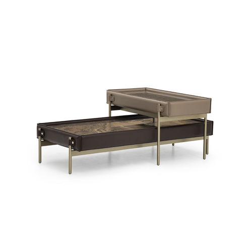 Contemporary nesting tables - V216/C | V216/L - Aston Martin - leather / marble / lacquered metal steel base