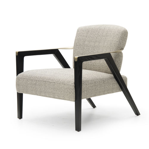 Contemporary armchair - V221 - Aston Martin - leather / walnut / ash