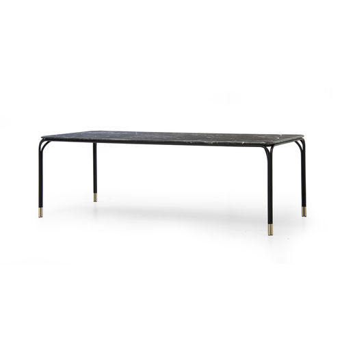 Contemporary dining table - V240  - Aston Martin - marble / lacquered metal base / rectangular