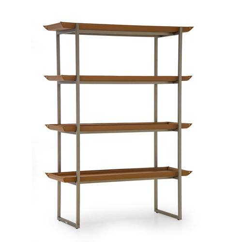 Contemporary shelf - V274 - Aston Martin - lacquered metal / leather / for office