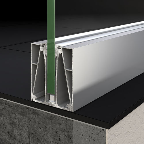 Glass railing - RABEL 1500 - RABEL SYSTEMS - tempered glass / aluminum / laminate