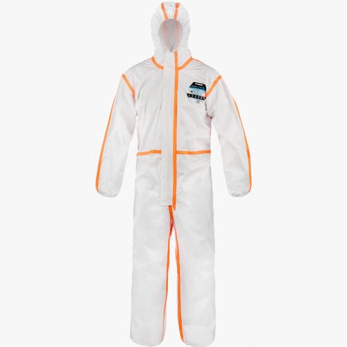 Work coveralls - EMNTCF428 - Lakeland - breathable / orange / white