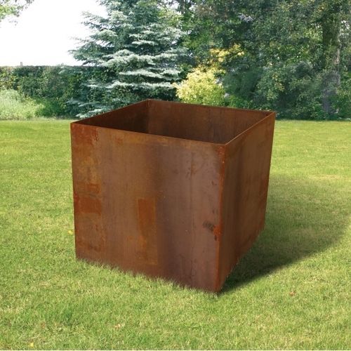 Galvanised steel planter - Ancrest - steel / COR-TEN® steel / rectangular