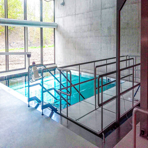 Stainless steel access ramp - COULOIR DE MARCHE - France REVAL - handicapped / threshold / for raised floors