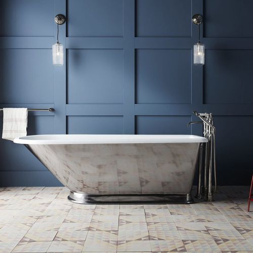 Free-standing bathtub - DAD1048 - Drummonds - cast iron / white / silver-colored