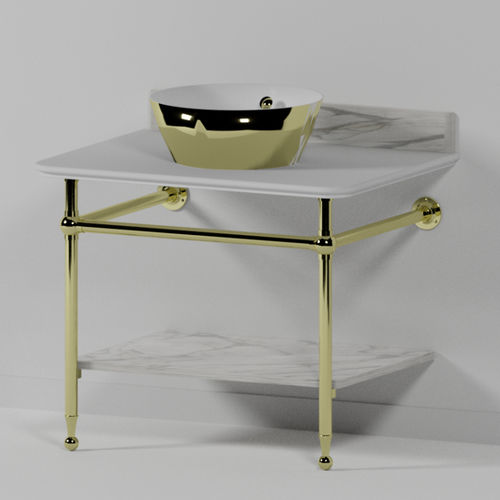 Chrome washbasin stand - WS2DFX - Opus Bathrooms - polished brass
