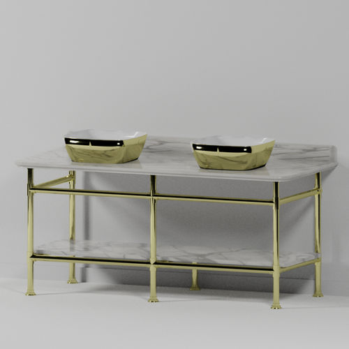 Chrome washbasin stand - WS6SSE - Opus Bathrooms - polished brass