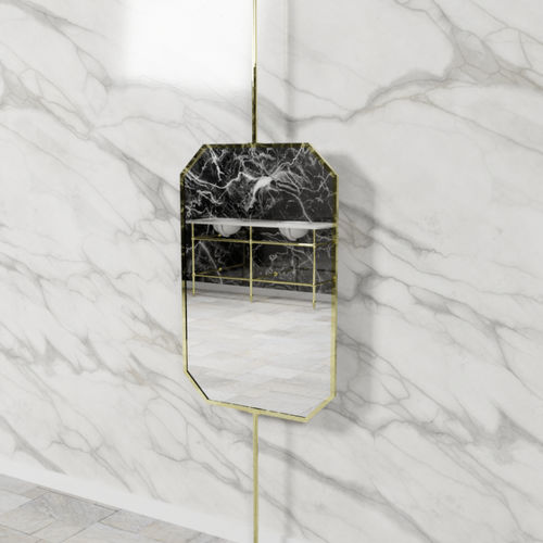 Ceiling-mounted mirror - OCTPM - Opus Bathrooms - contemporary / octagonal / nickel