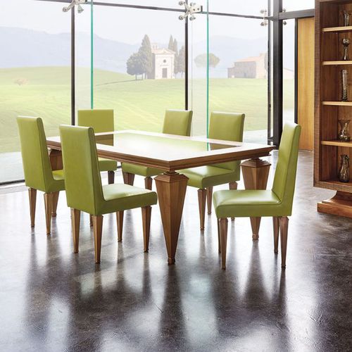 Contemporary table - Nouvel Espace Furniture - oak / solid wood / walnut