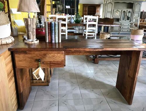 Rustic secretary desk - AUX-34 - El roure vell - solid wood / custom / with drawers